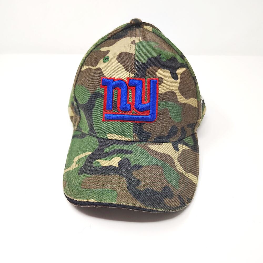 NY Giants Hat OS Camo Camoflauge Hook Loop Adjustable One Size NFL Wool Acrylic